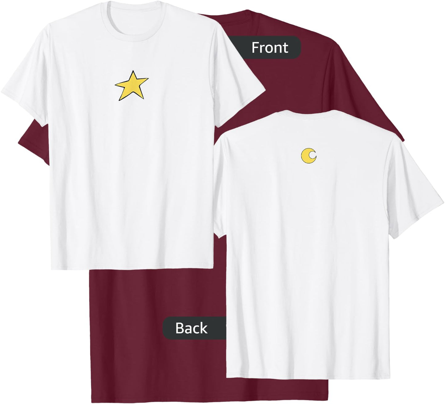 Ping Pong the Animation Peco Sun (star) Moon Anime T-Shirt - T-Shirt | Maroon