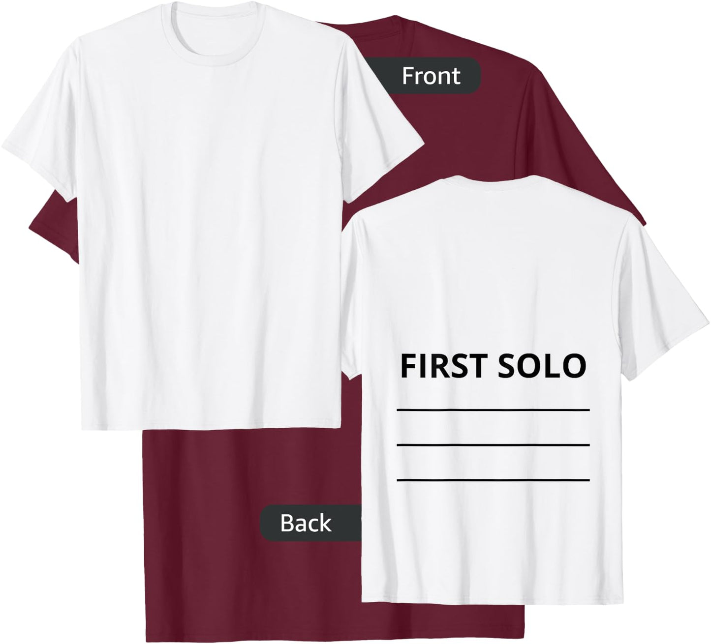 First Plane Solo Tail Flight School Student Flying Pilot T-Shirt - T-Shirt | Maroon