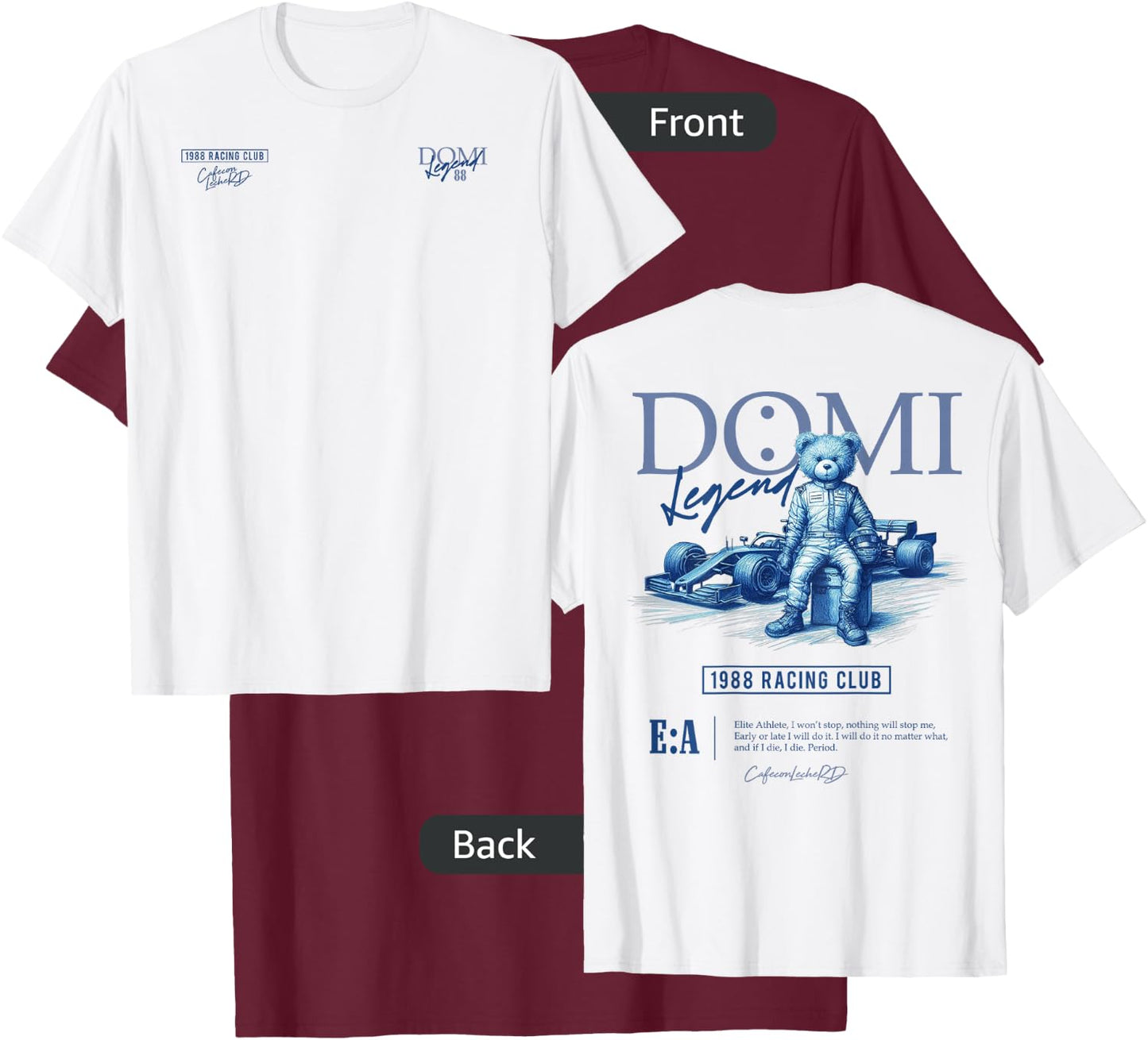 Vintage Team Merchandise for Racing Cars Fan Graphic T-Shirt - T-Shirt | Maroon