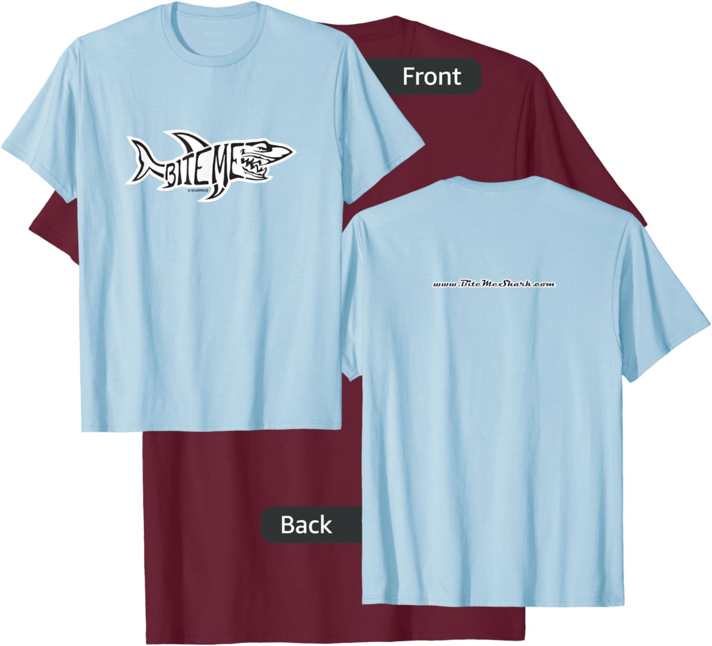 Original Bite Me Shark, Official Classic Retro Fishing T-Shirt - T-Shirt | Maroon