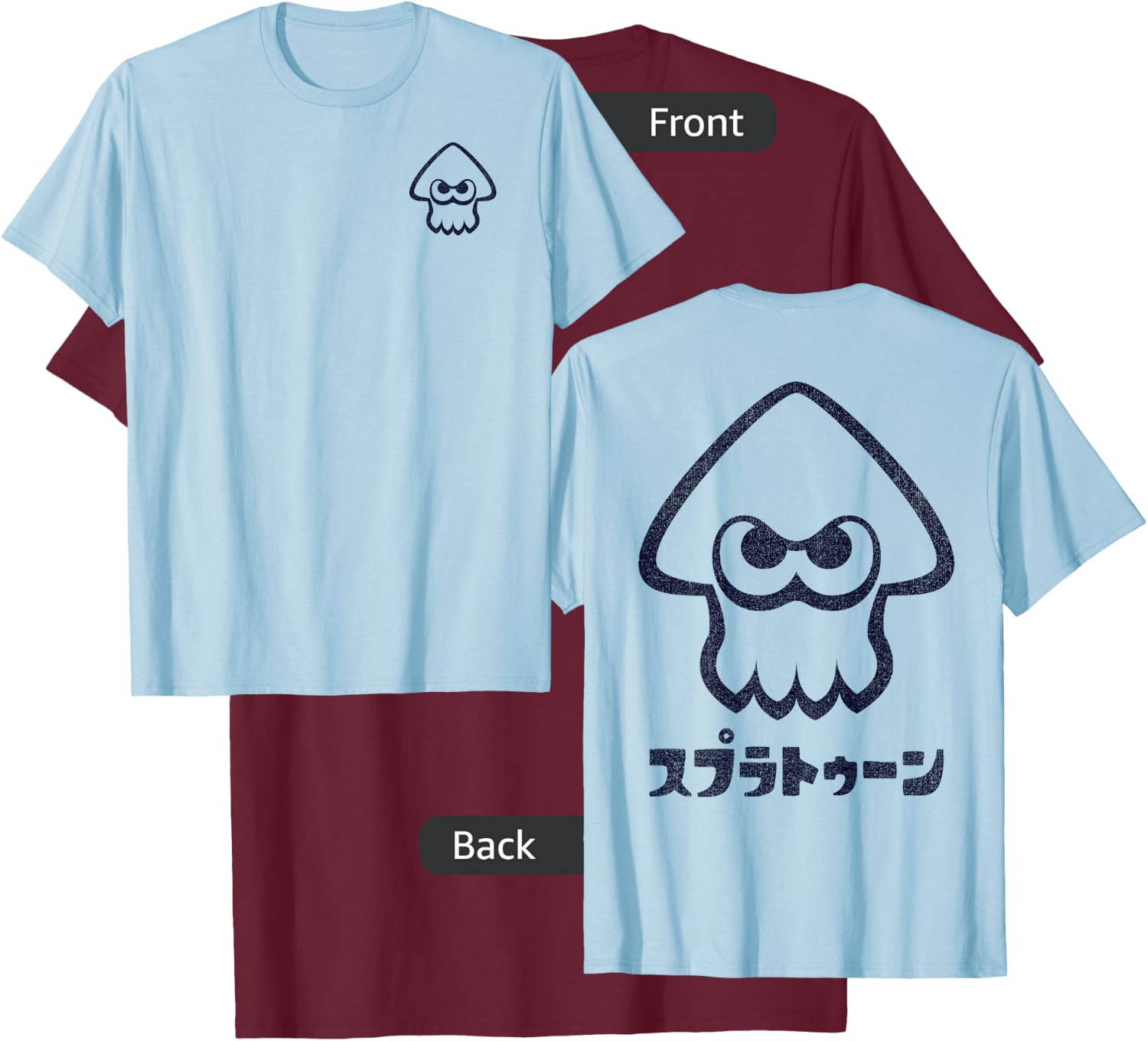 Nintendo Splatoon Squid Left Chest Graphic T-Shirt - T-Shirt | Maroon
