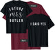 Future Mrs Butler I Said Yes Personalized Customized Fiancee T-Shirt - T-Shirt | Maroon