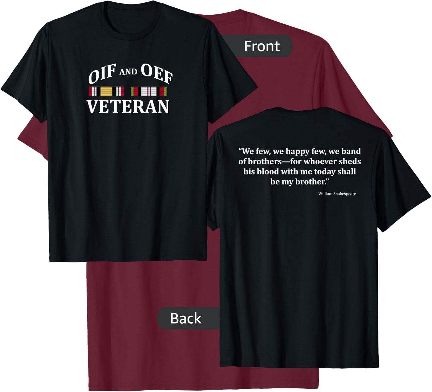 OIF and OEF Veteran Veteran's Day T-Shirt - T-Shirt | Maroon