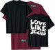 Catholic Christian Clothing Love Like Jesus Preppy Groovy T-Shirt - T-Shirt | Maroon