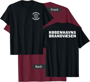 Danish Copenhagen Fire Department Firefighter T-Shirt - T-Shirt | Maroon