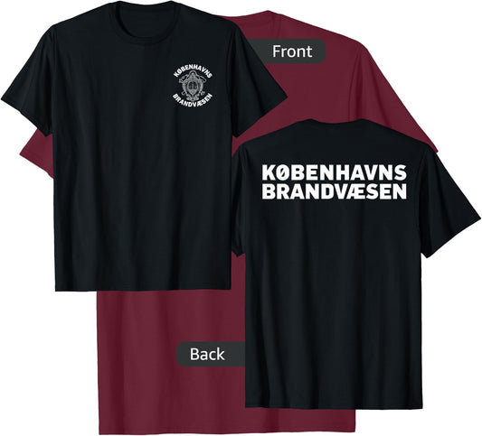 Danish Copenhagen Fire Department Firefighter T-Shirt - T-Shirt | Maroon