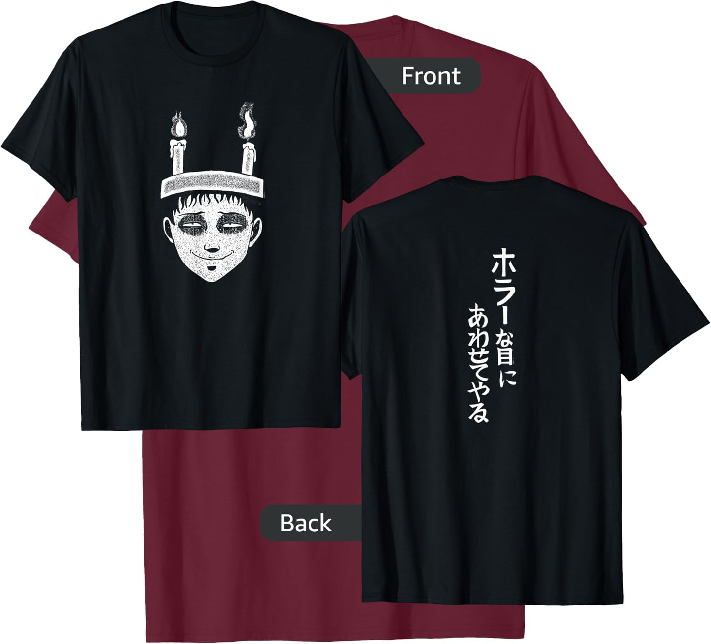 Junji Ito Souichi Candles T-Shirt - T-Shirt | Maroon