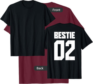 Bestie 01 Bestie 02 Bestie Squad Matching BFF Friend Crew T-Shirt - T-Shirt | Maroon