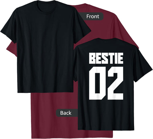 Bestie 01 Bestie 02 Bestie Squad Matching BFF Friend Crew T-Shirt - T-Shirt | Maroon