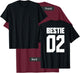 Bestie 01 Bestie 02 Bestie Squad Matching BFF Friend Crew T-Shirt - T-Shirt | Maroon