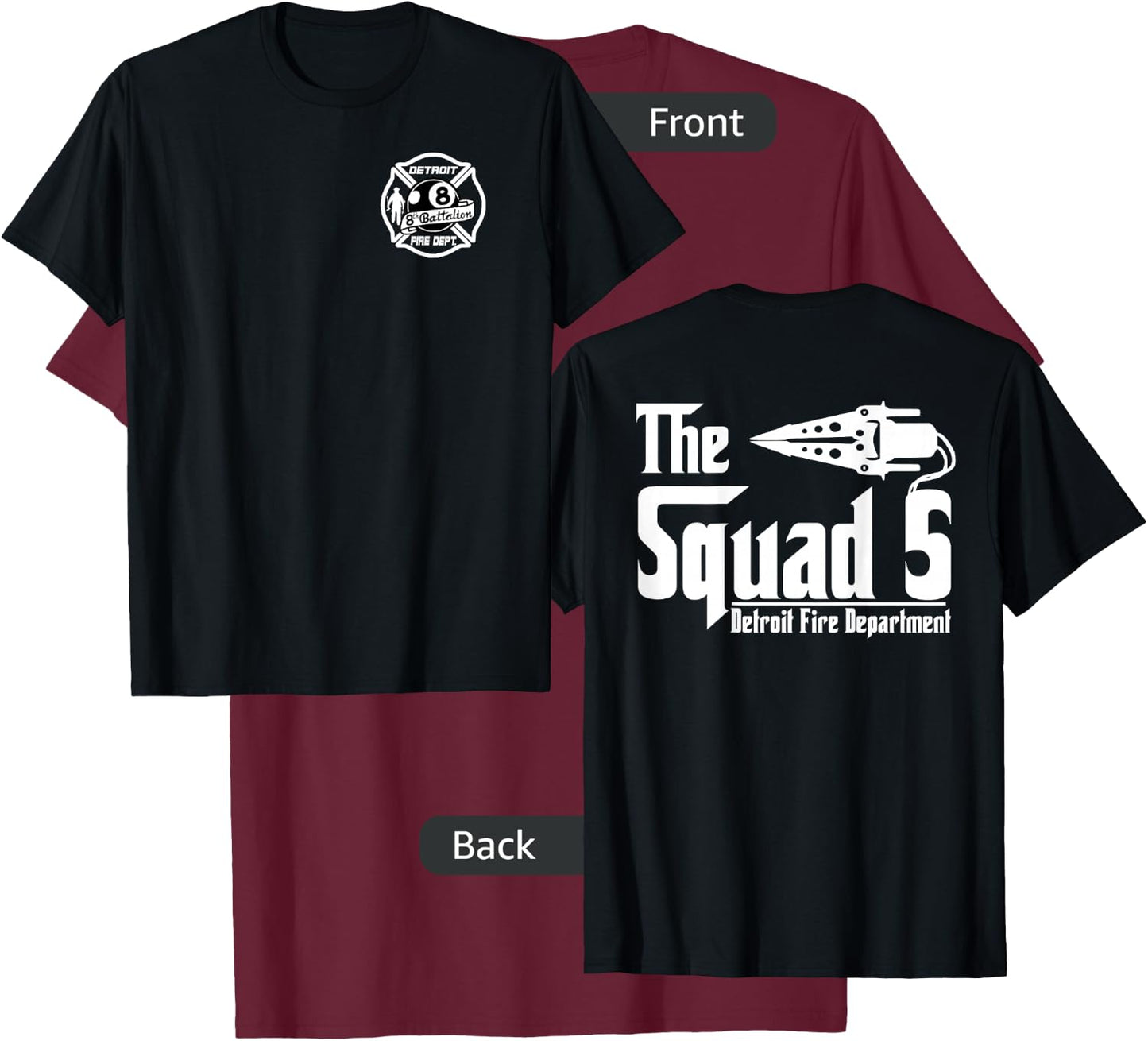 The Squad 5 Detroit Fire Department by JaySinMyers T-Shirt - T-Shirt | Maroon