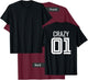 Crazy 3 Funny Three Group Matching Bff - Image On Back Of T-Shirt - T-Shirt | Maroon