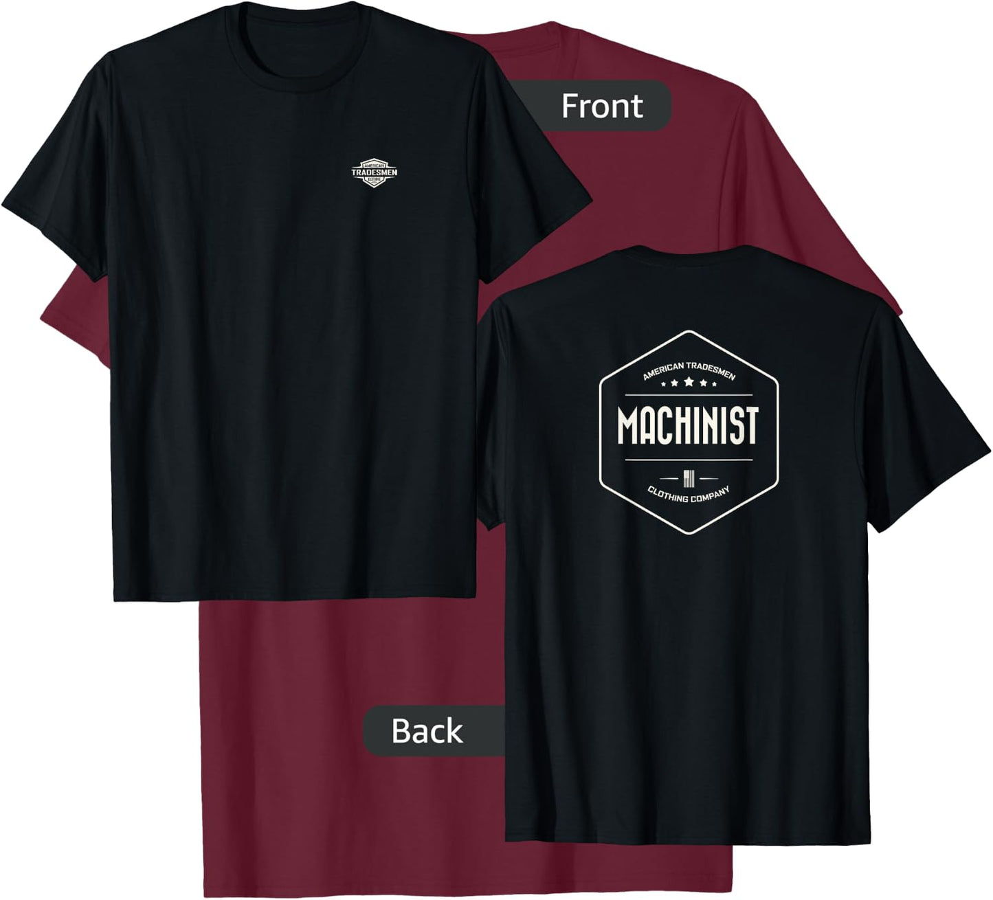 "Machinist" with vintage white back design T-Shirt - T-Shirt | Maroon