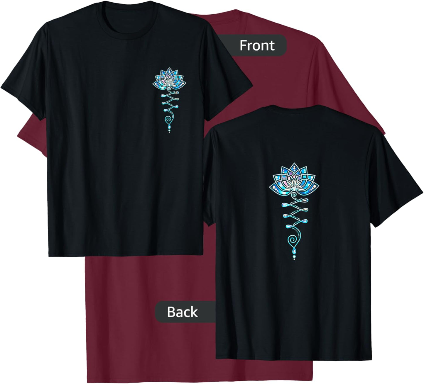 Lotus, blossom, flower, yoga, symbol, Buddhism, meditation T-Shirt - T-Shirt | Maroon