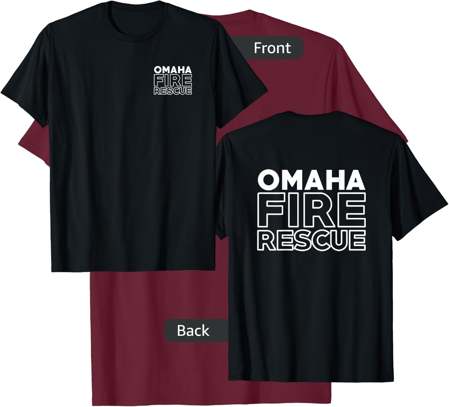 City of Omaha Fire Rescue Nebraska Firefighter T-Shirt - T-Shirt | Maroon