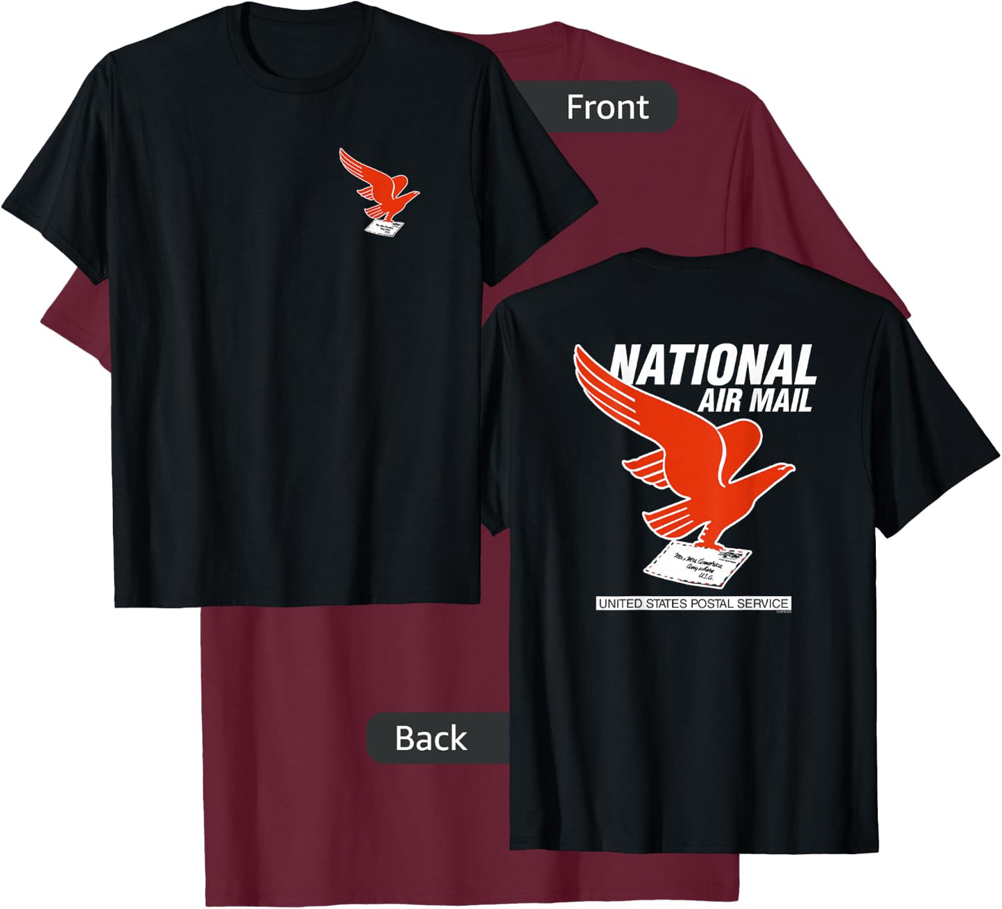 USPS National Air Mail Logo T-Shirt - T-Shirt | Maroon