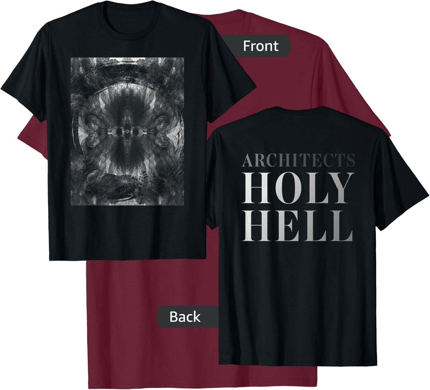 Architects - Holy Hell Album Cover - Official Merchandise T-Shirt - T-Shirt | Maroon