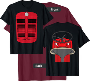 Funny Tractor Costume Antique Easy Idea Front and Back T-Shirt - T-Shirt | Maroon
