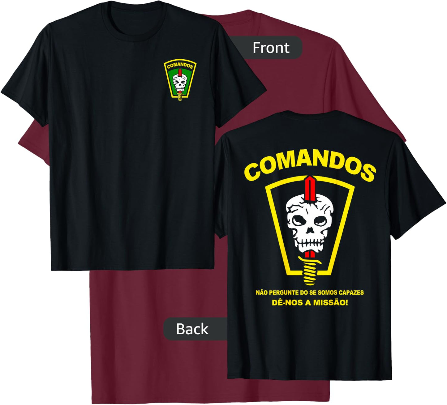 Brazil Army Comando Special Forces T-Shirt - T-Shirt | Maroon
