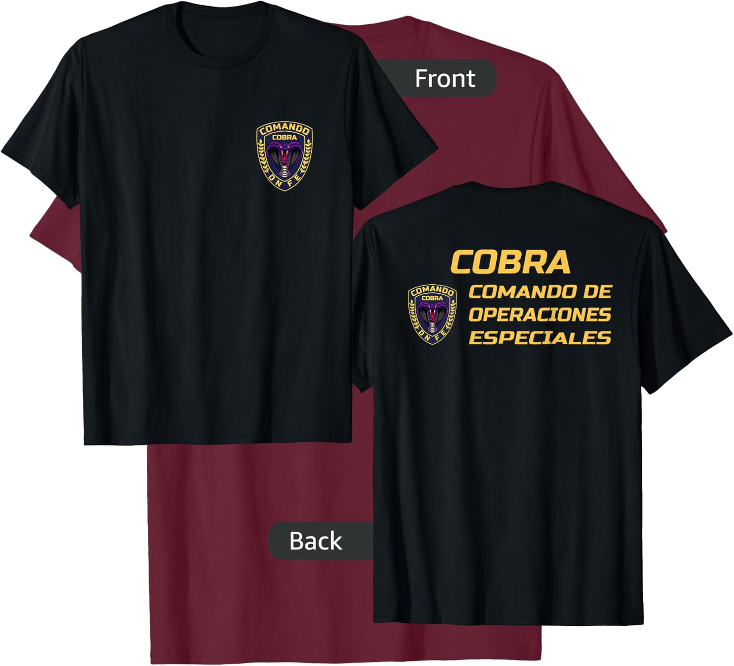 Honduran Police COBRA Special Force SWAT Honduras Army T-Shirt - T-Shirt | Maroon