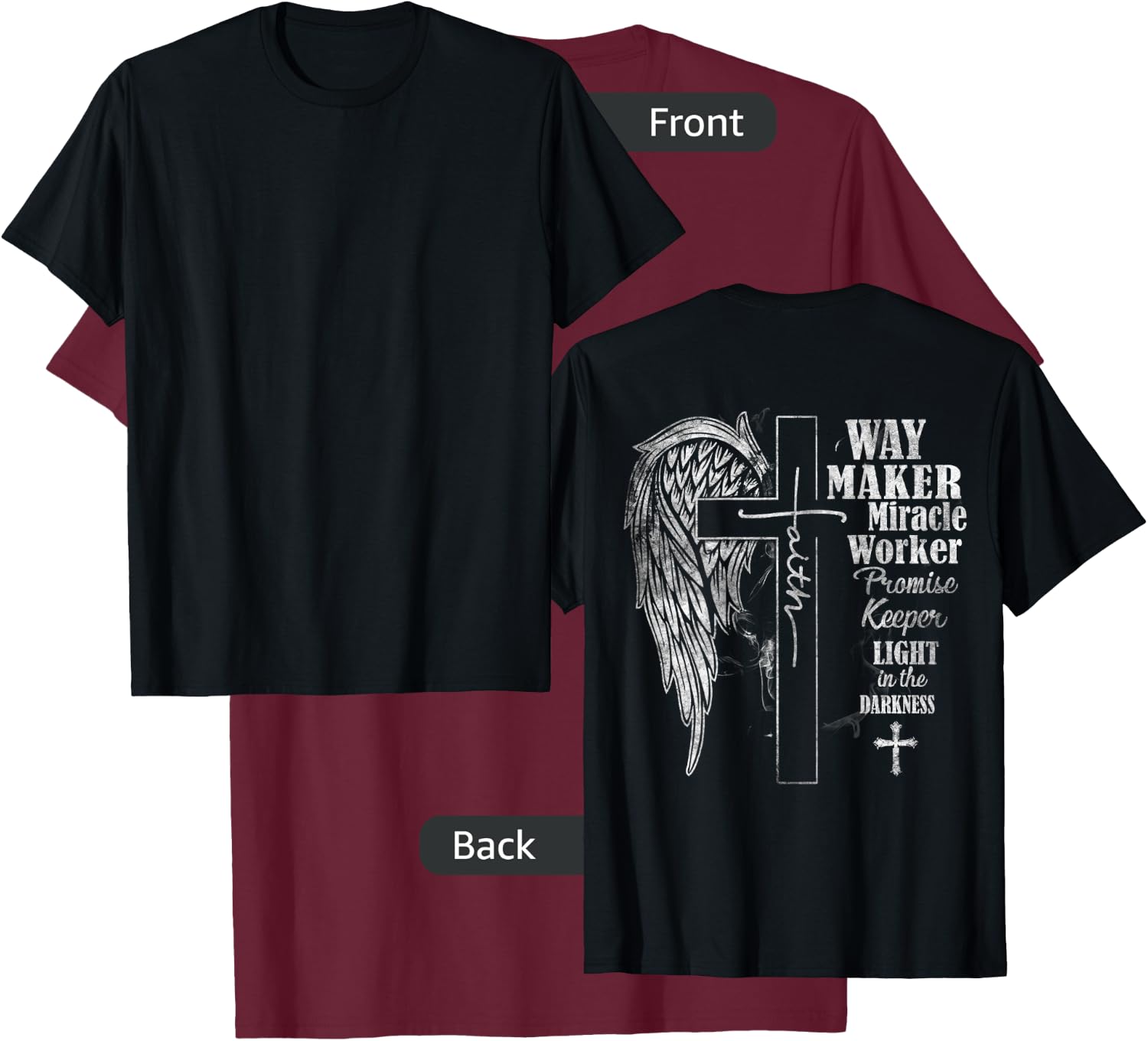 Way Maker Miracle Worker Promise Keeper, Faith, Christian T-Shirt - T-Shirt | Maroon