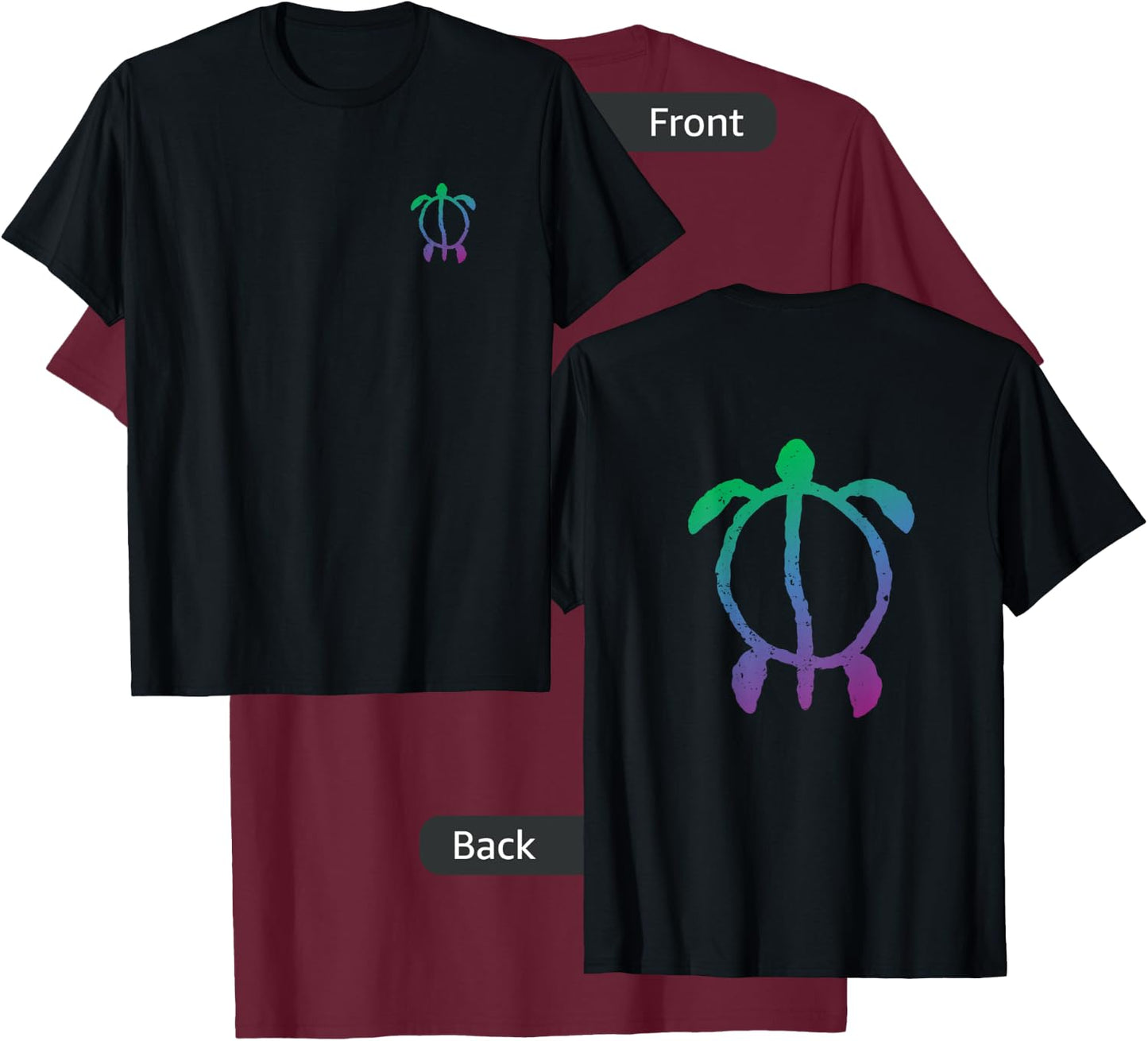 Hawaiian Turtle, Honu Petroglyph T-Shirt - T-Shirt | Maroon