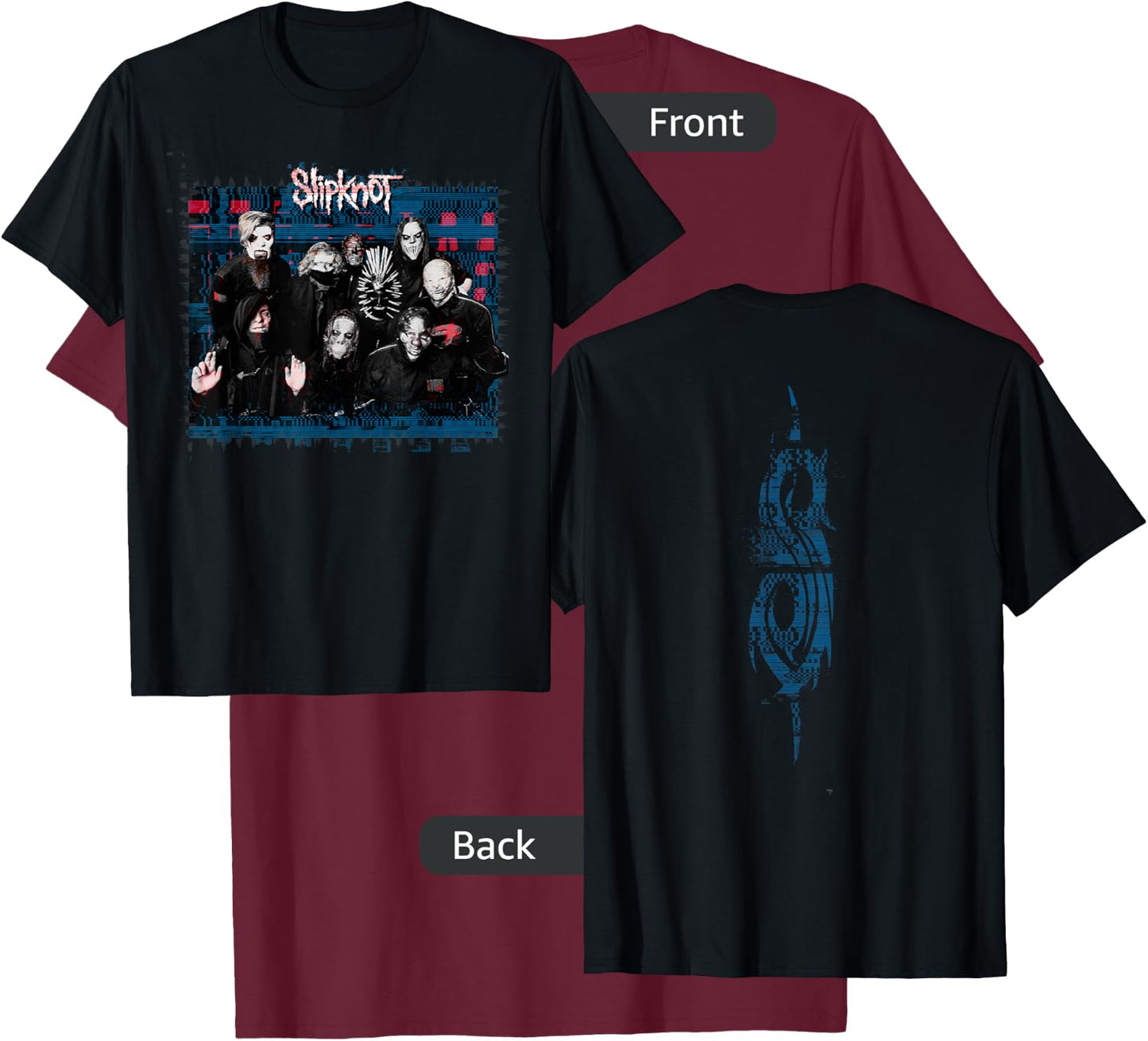 Slipknot Official We Are Not Your Kind Blue Glitch T-Shirt - T-Shirt | Maroon
