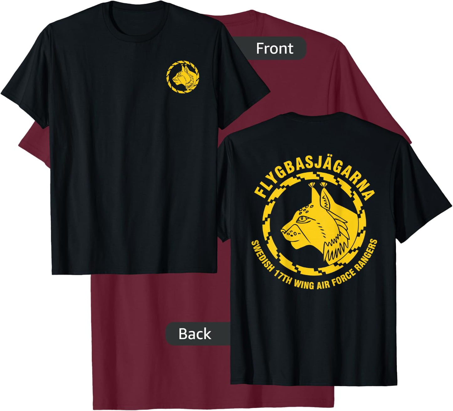 Swedish Air Force Rangers Flygbasjägarna T-Shirt - T-Shirt | Maroon