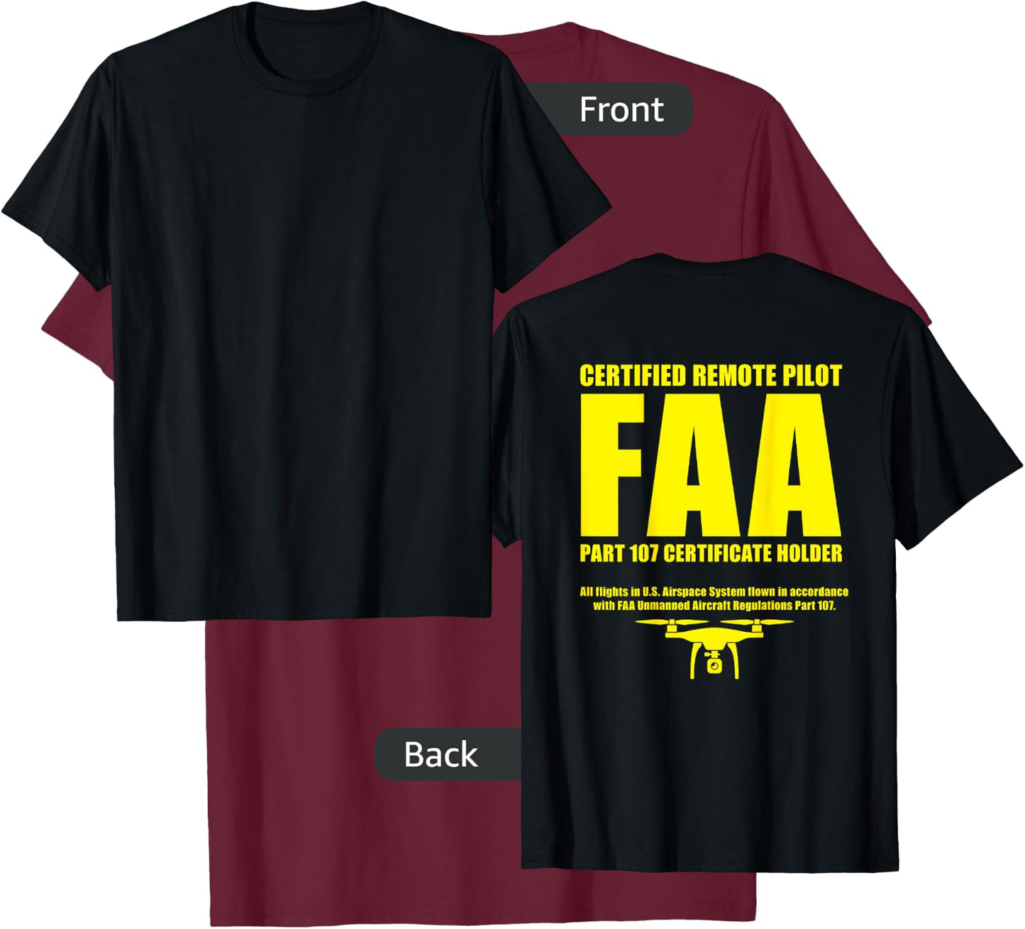 FAA certified drone pilot UAS part 107 T-Shirt - T-Shirt | Maroon