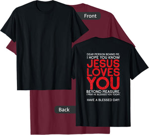Christianity Jesus Loves You Jesus Christ God Church T-Shirt - T-Shirt | Maroon