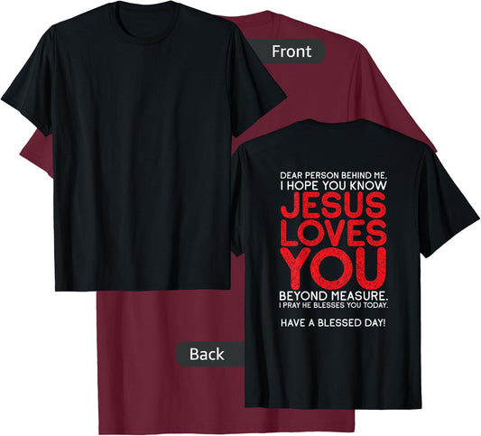Christianity Jesus Loves You Jesus Christ God Church T-Shirt - T-Shirt | Maroon