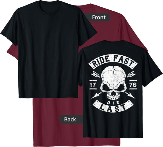 Funny Biker Shirt, Funny Motorcycle Shirt (printed on Back) T-Shirt - T-Shirt | Maroon