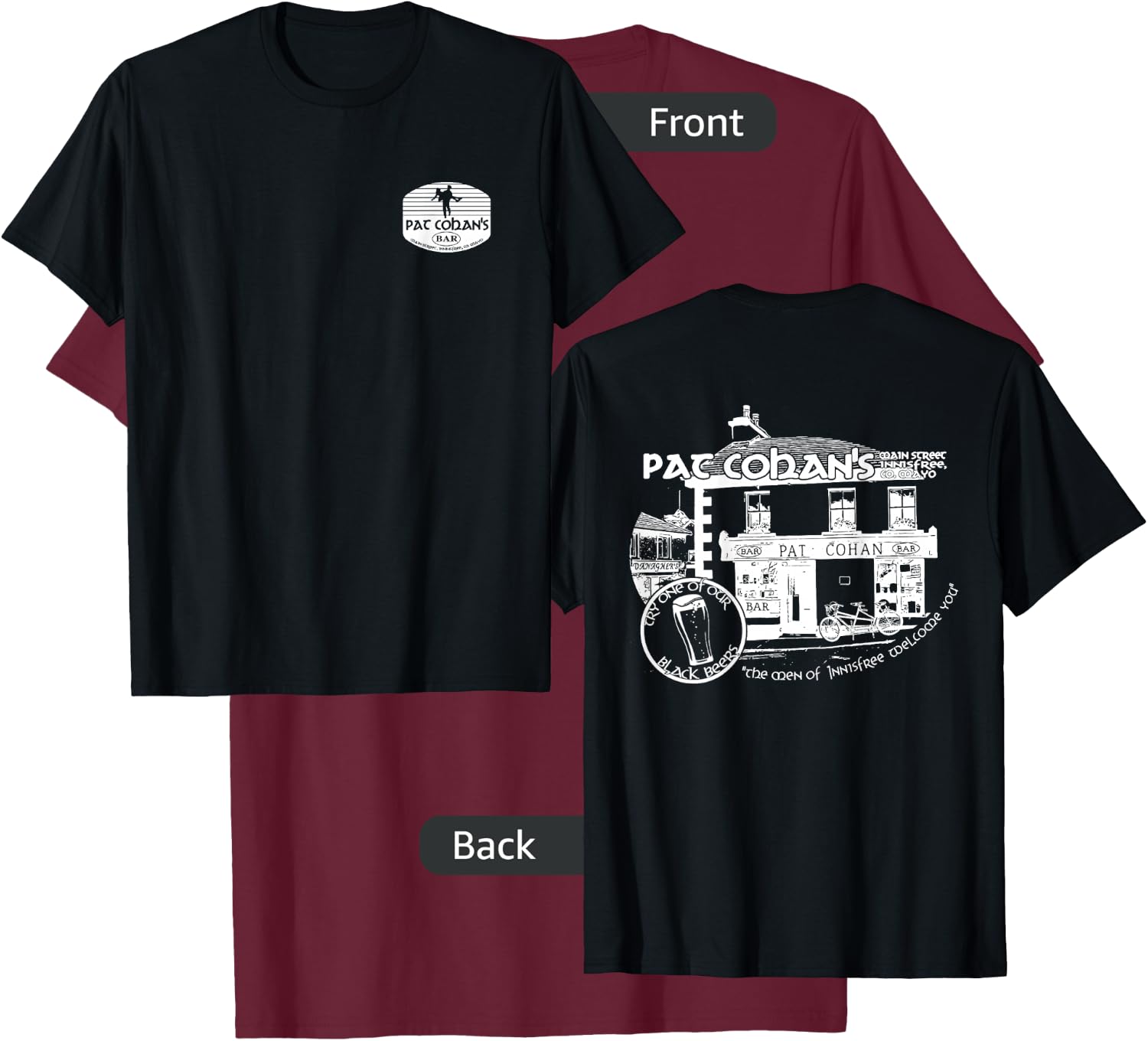 Quiet Man Movie - Cohan's Irish Pub Souvenir T-Shirt - T-Shirt | Maroon