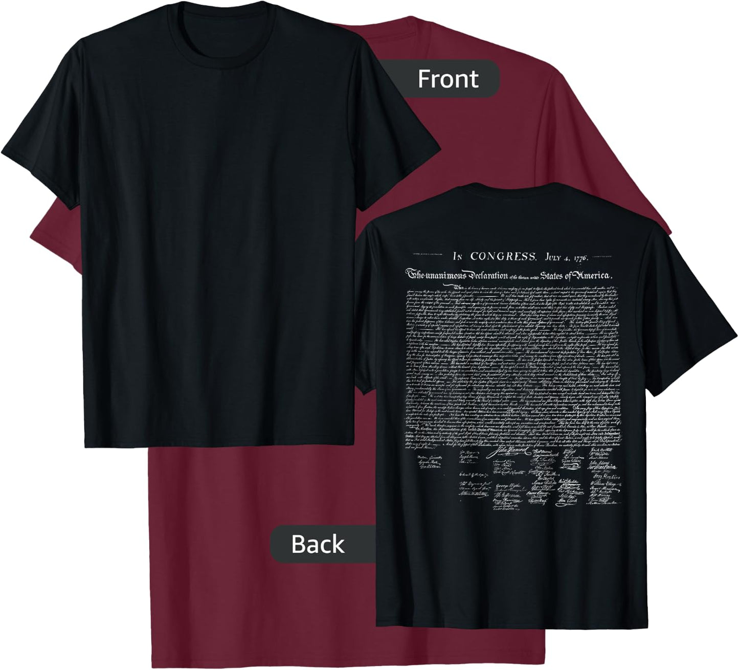Declaration of Independence T-Shirt - T-Shirt | Maroon