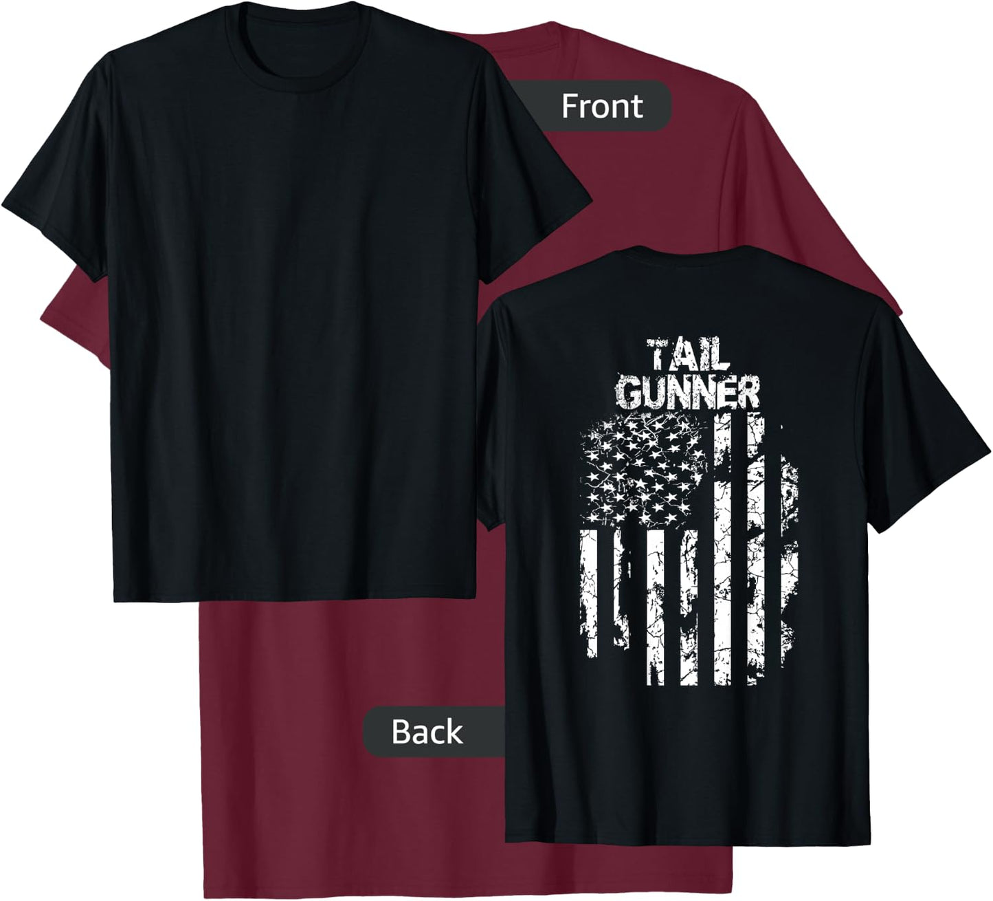 Tail Gunner Military T-Shirt - T-Shirt | Maroon