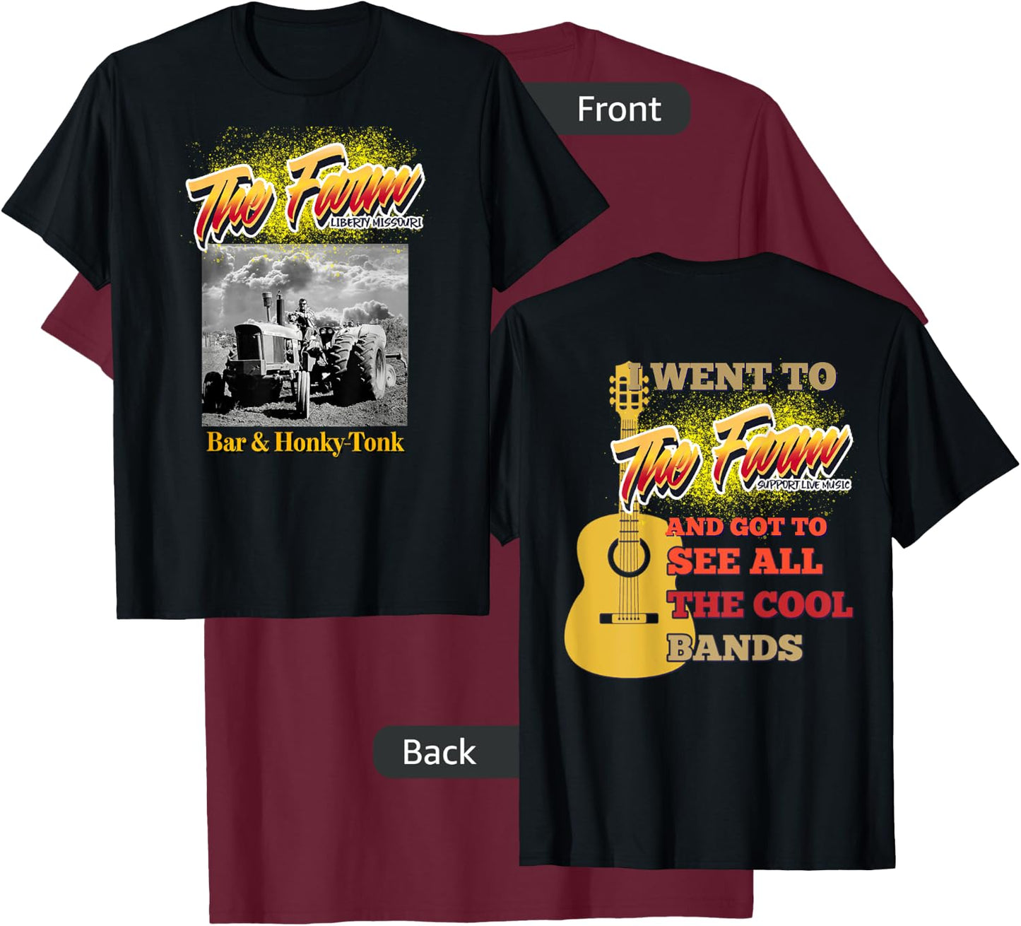The Farm Liberty Missouri USA Live Music Bar Honky-tonk #3 T-Shirt - T-Shirt | Maroon