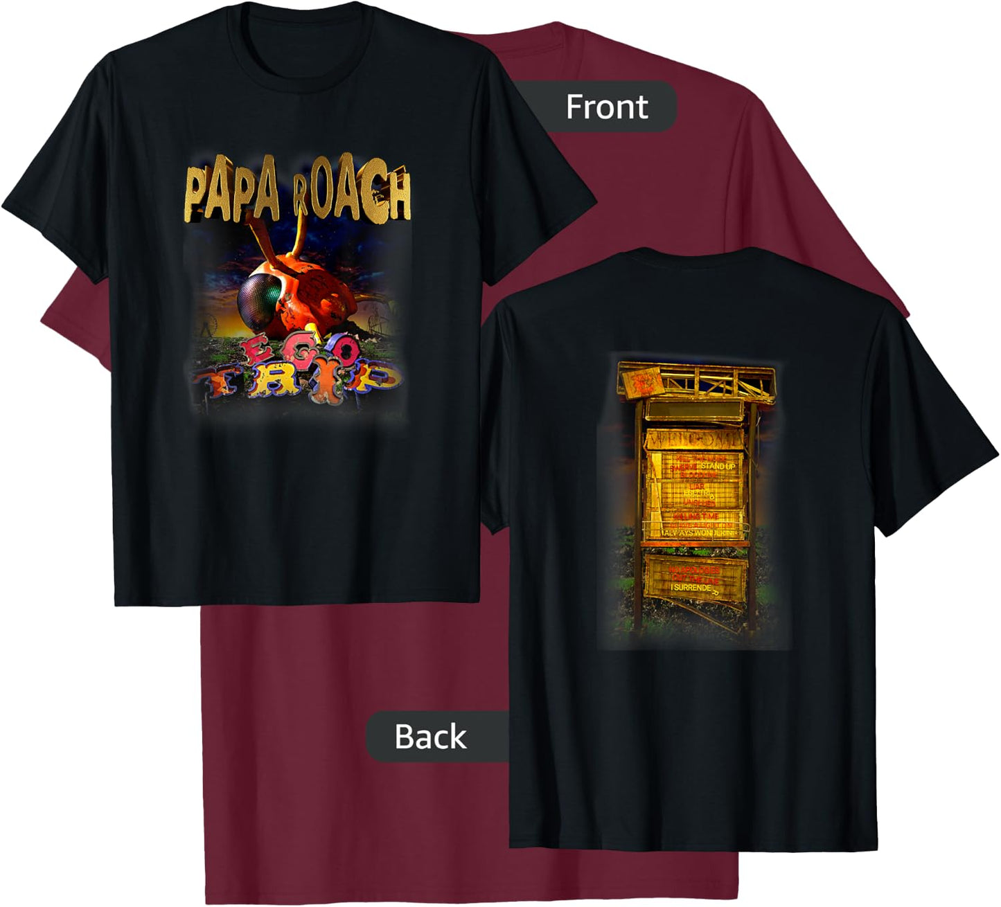 Papa Roach - Official Merchandise - Ego Trip T-Shirt - T-Shirt | Maroon
