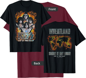 KISS - Exclusive Official End of The Road Tour, Wheatland T-Shirt - T-Shirt | Maroon