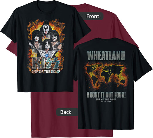 KISS - Exclusive Official End of The Road Tour, Wheatland T-Shirt - T-Shirt | Maroon