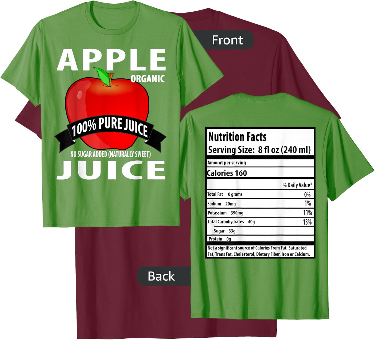 Apple Juice Box: Family Halloween Costumes for 5 People T-Shirt - T-Shirt | Maroon