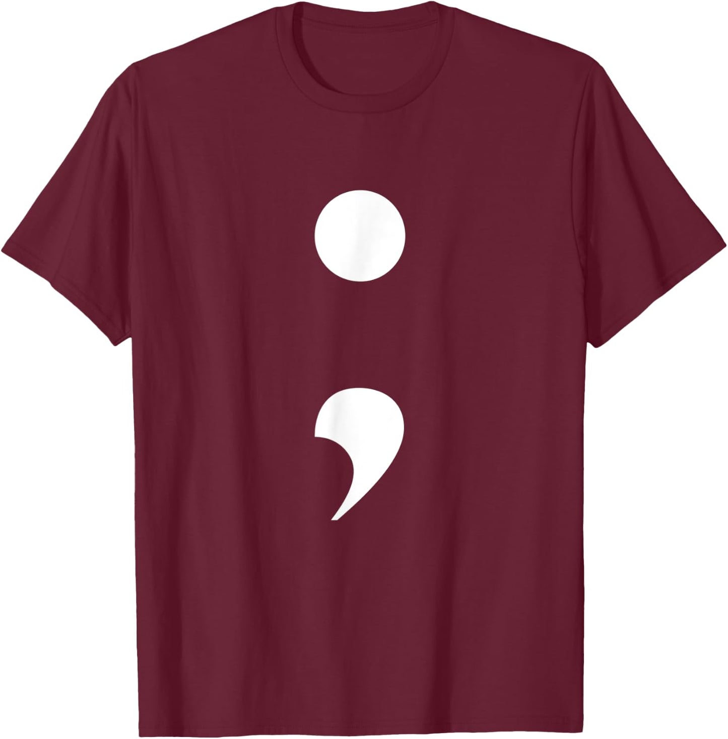 Funny Punctuation Semicolon Group Halloween Costume T-Shirt - T-Shirt | Maroon
