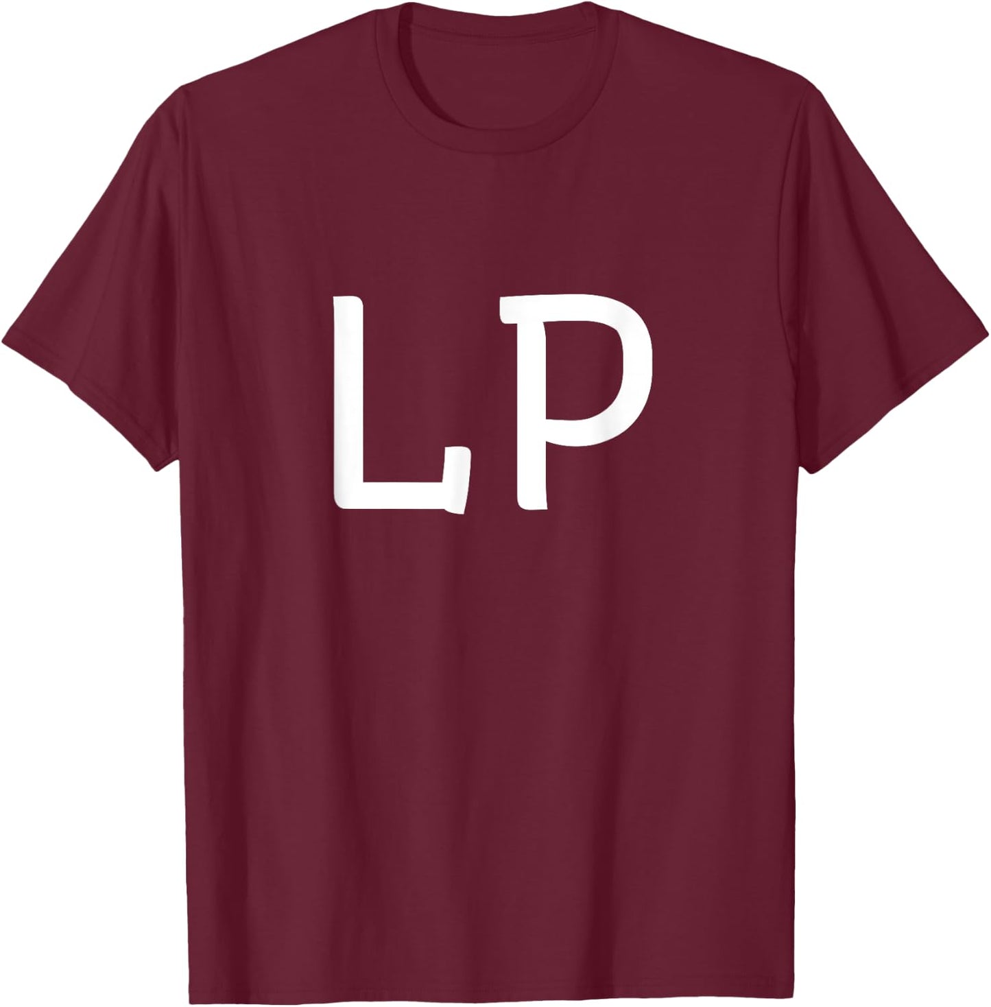 LP Two Letter Pair - Elegant Personalized Initials T-Shirt - T-Shirt | Maroon