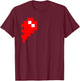 Half Pixelated Heart Matching Couple Gaming Valentine's Day T-Shirt - T-Shirt | Maroon