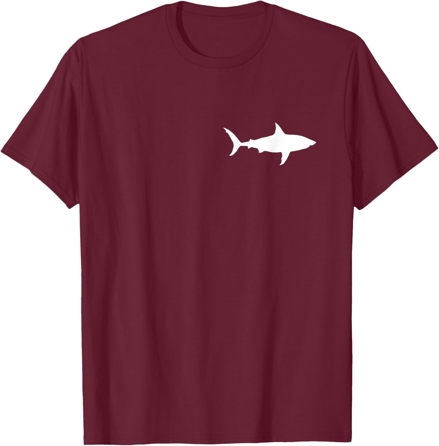 Great white shark Lovers –Pocket Patch Silhouette T-Shirt - T-Shirt | Maroon
