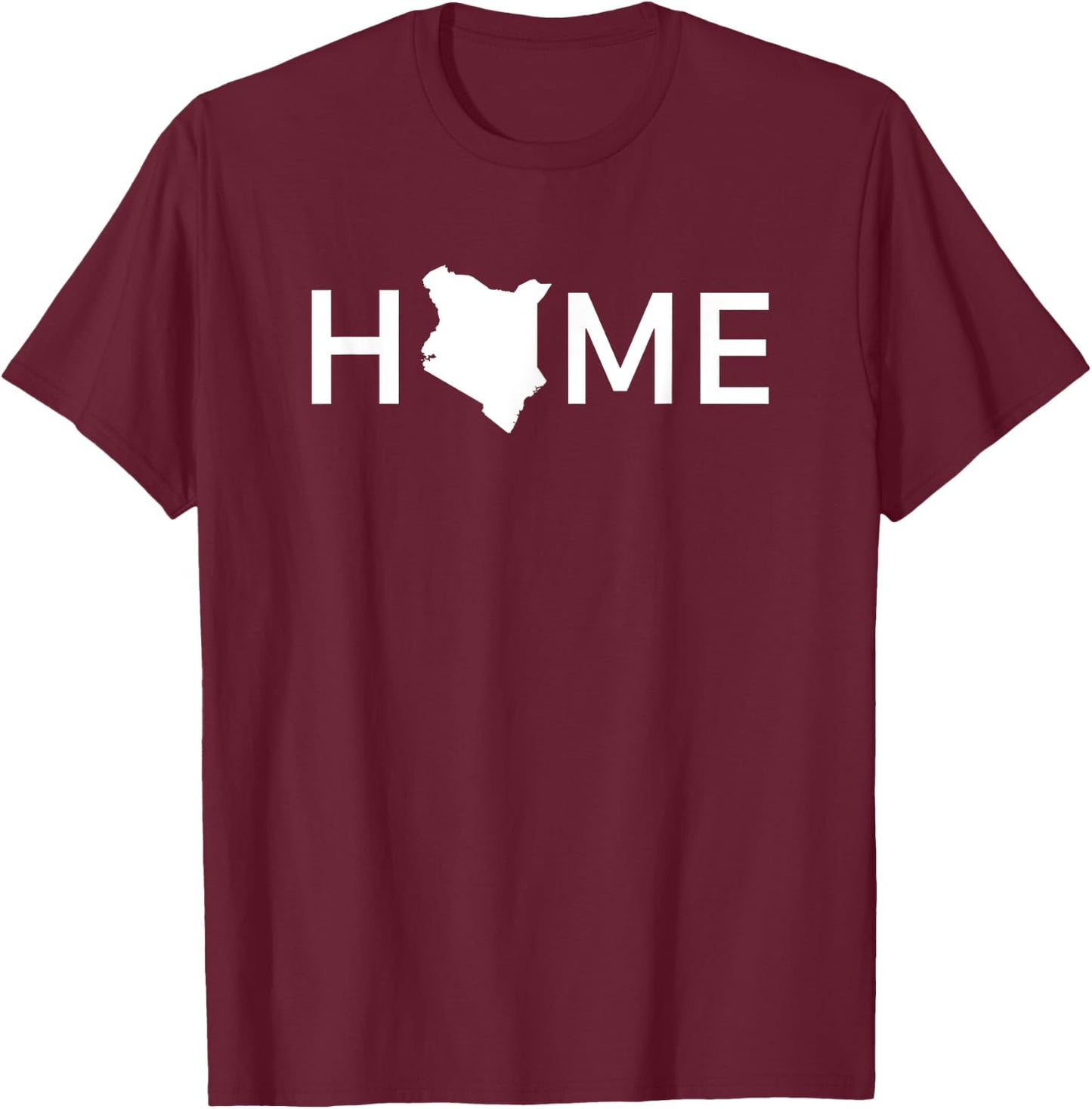 Kenya Home Country Love Outline Silhouette Africa T-Shirt - T-Shirt | Maroon