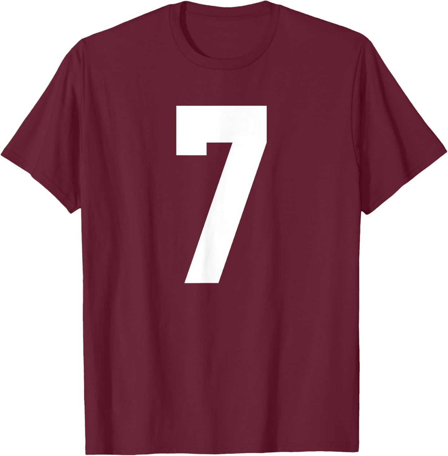 # 7 Team Sports Jersey Front & Back Number Player Fan T-Shirt - T-Shirt | Maroon