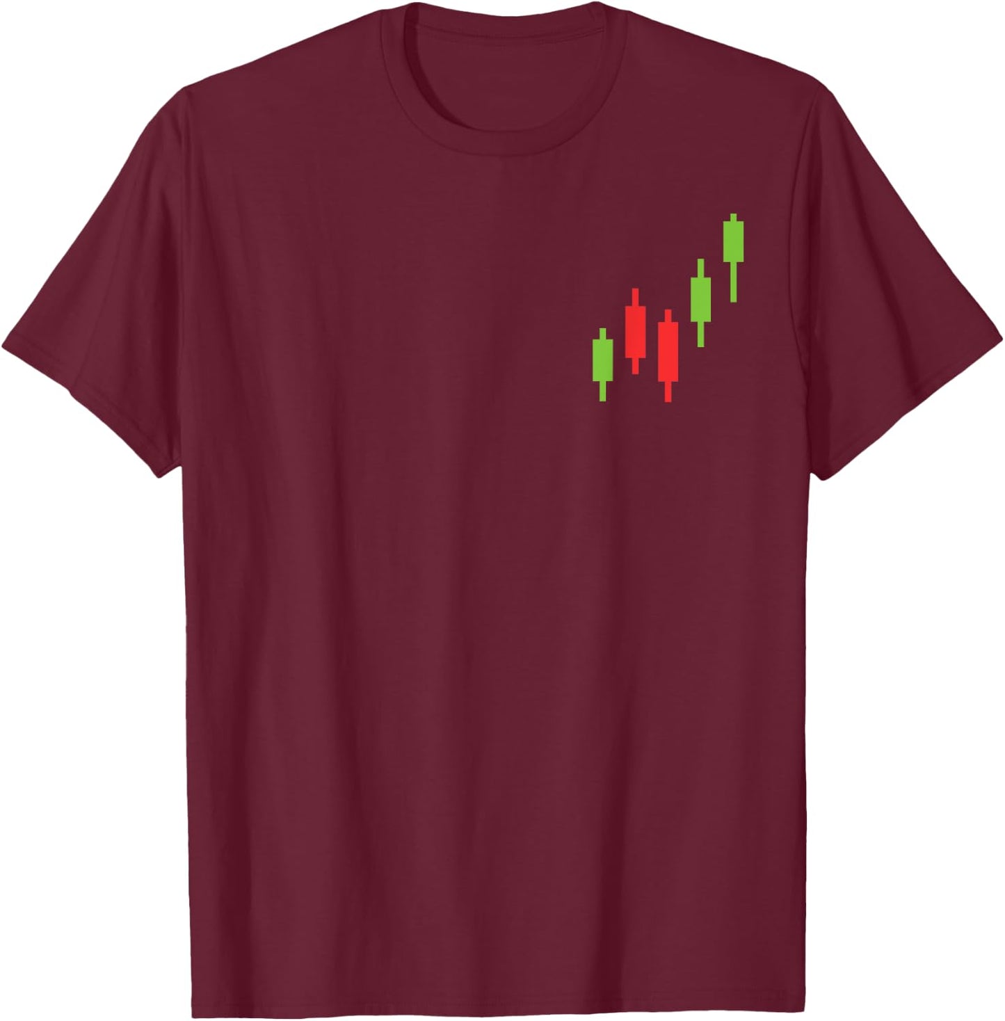 Day Trader Wall Street Stock Market Simple Candlestick Chart T-Shirt - T-Shirt | Maroon