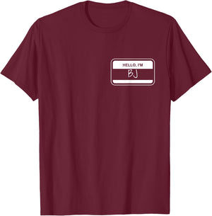BJ Name Tag My Name is BJ Gift People Named BJ T-Shirt - T-Shirt | Maroon