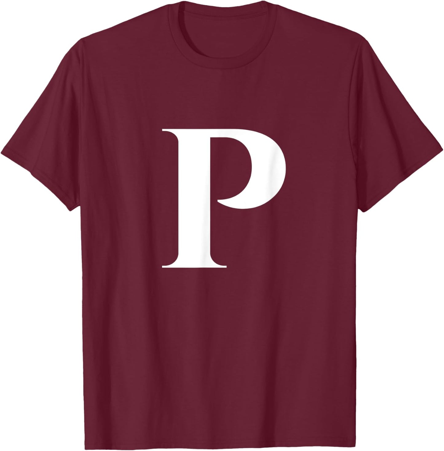 Enjoy Cool P Alphabet Cute Initial Monogram Letter P Graphic T-Shirt - T-Shirt | Maroon