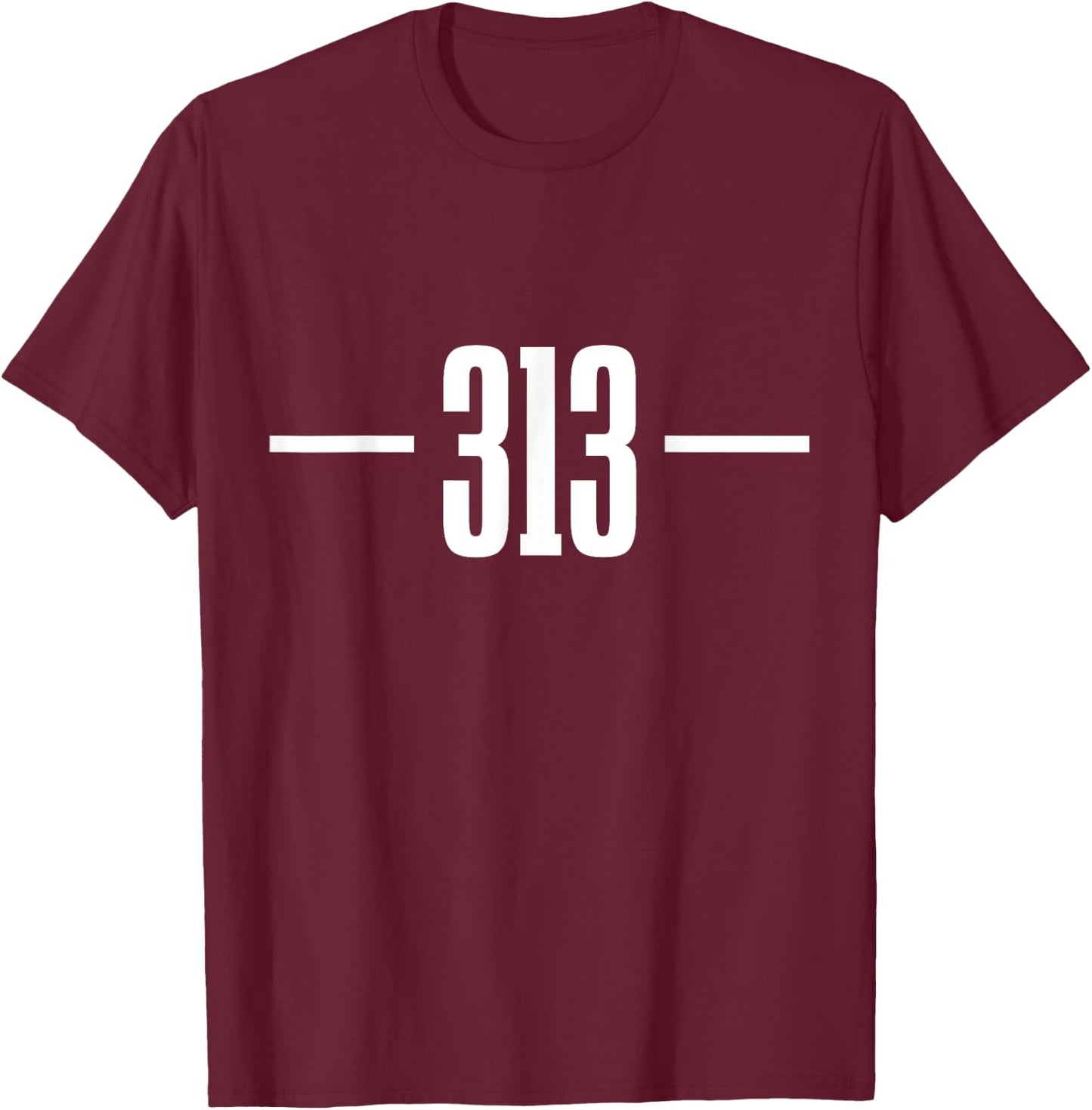 Detroit Michigan 313 Area Code Pride Retro T-Shirt - T-Shirt | Maroon